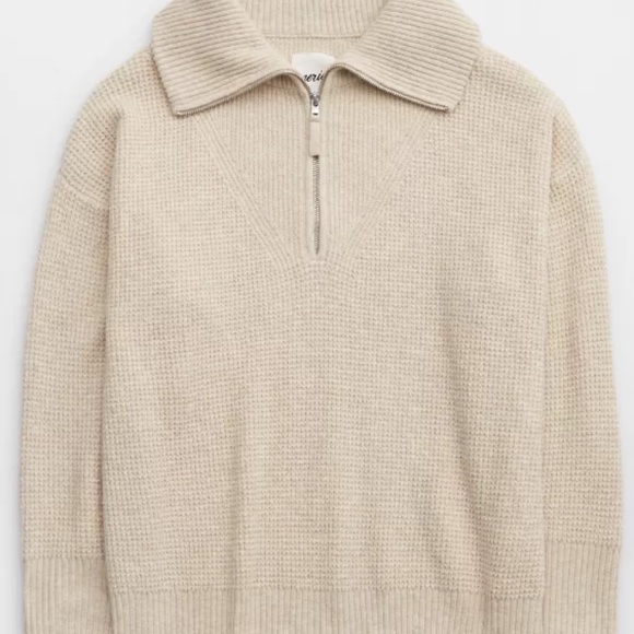 aerie Sweaters - Aerie CozyUp Waffle Quarter Zip Sweater